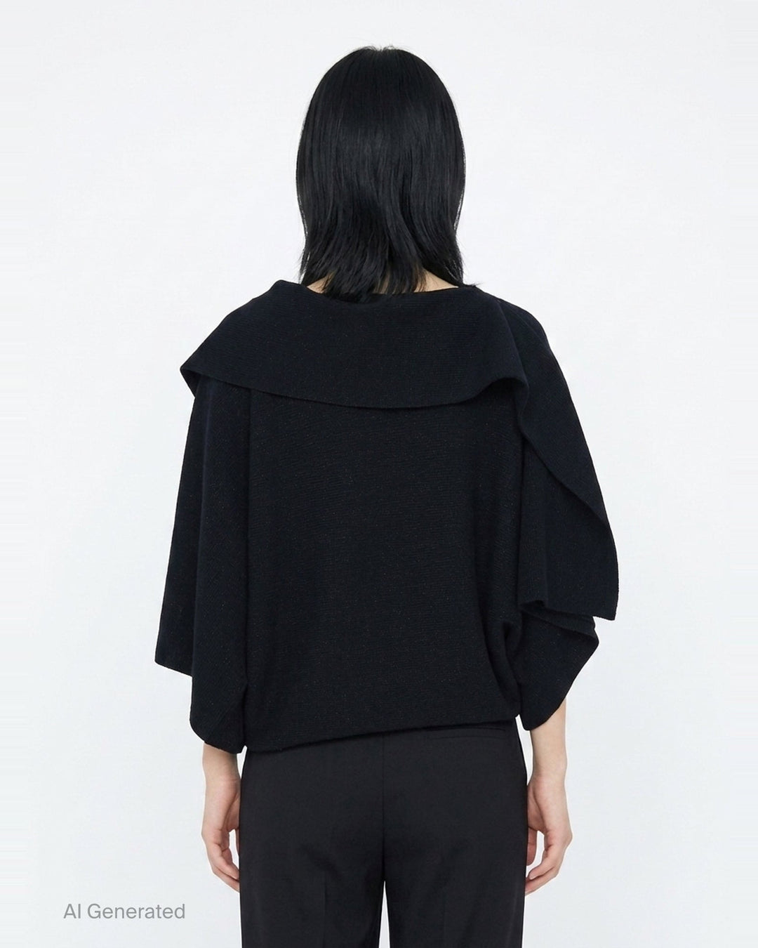 Pottery Crease Glitter Asymmetric Knit Top | CFCL | Club21 - back