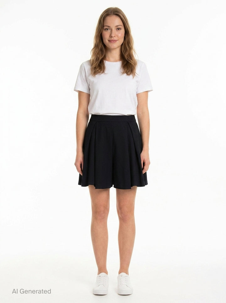 Soft Milan Tuck Wide Shorts | CFCL | Club21 - front