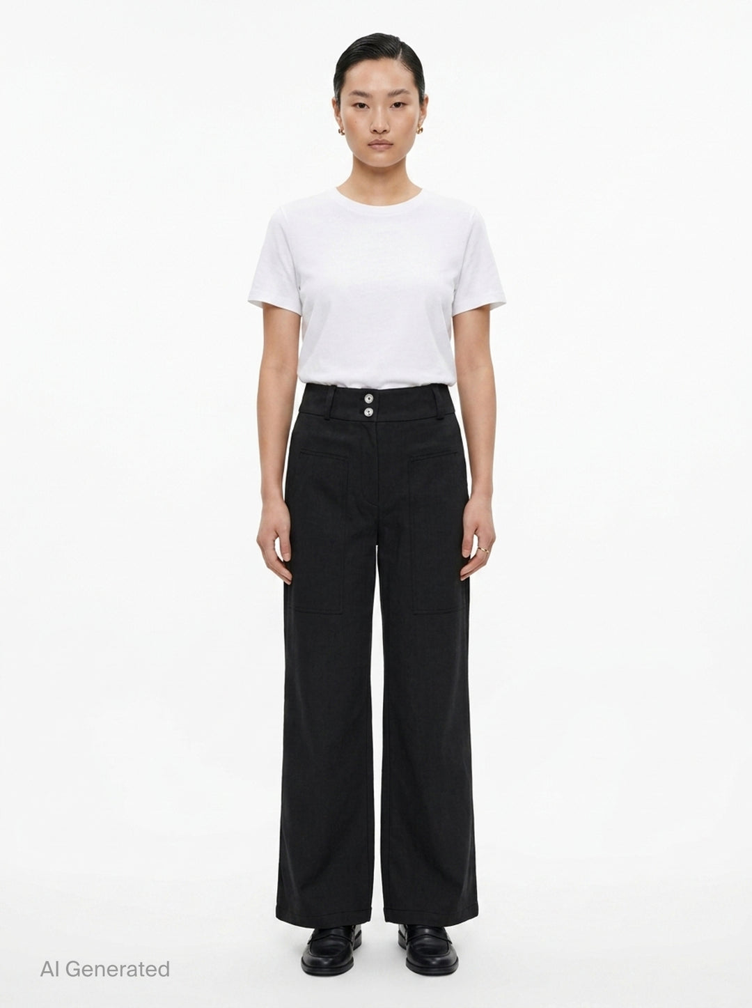 Adele Wide-Leg Nylon Cotton Pants | Club21 Collection | Club21 - front