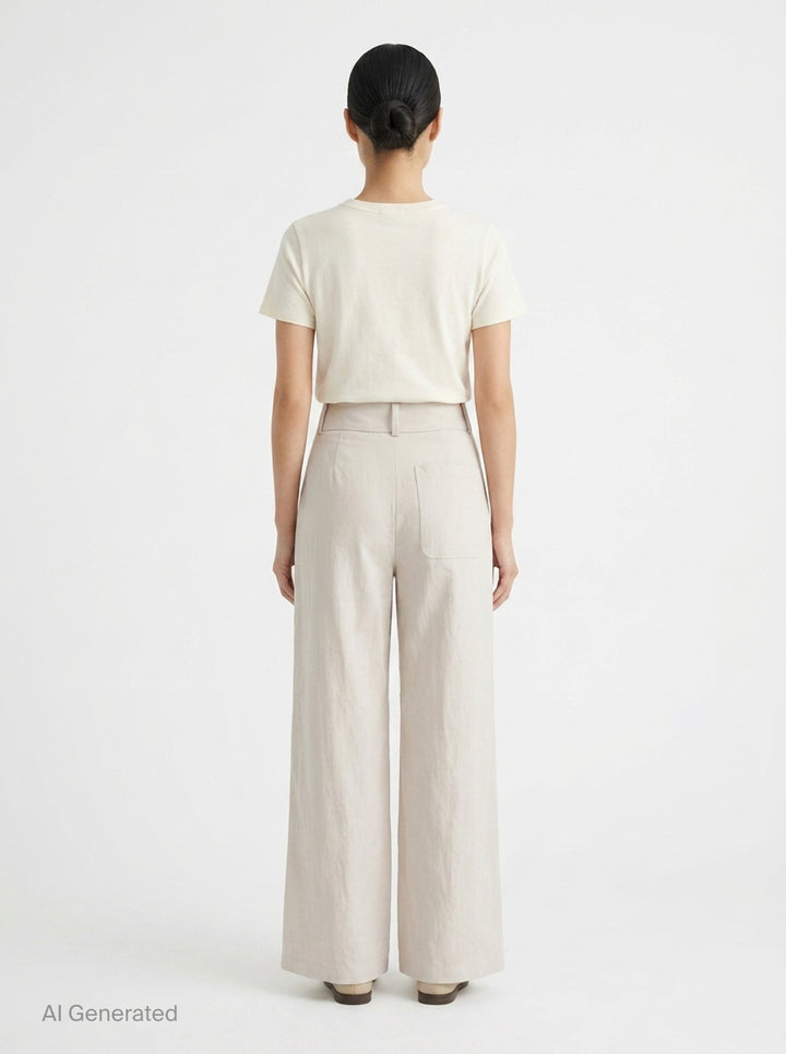 Adele Wide-Leg Nylon Cotton Pants | Club21 Collection | Club21 - back