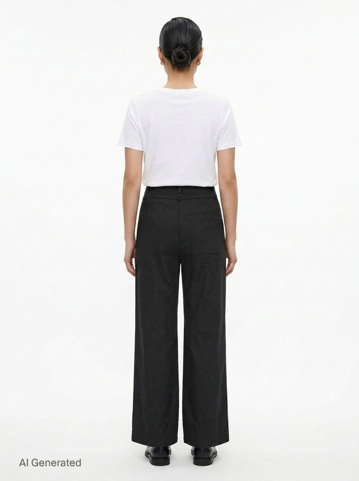 Adele Wide-Leg Nylon Cotton Pants | Club21 Collection | Club21 - back