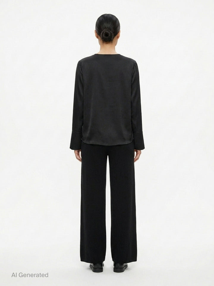 Alma Wide Leg Knit Pants | Club21 Collection | Club21 - back