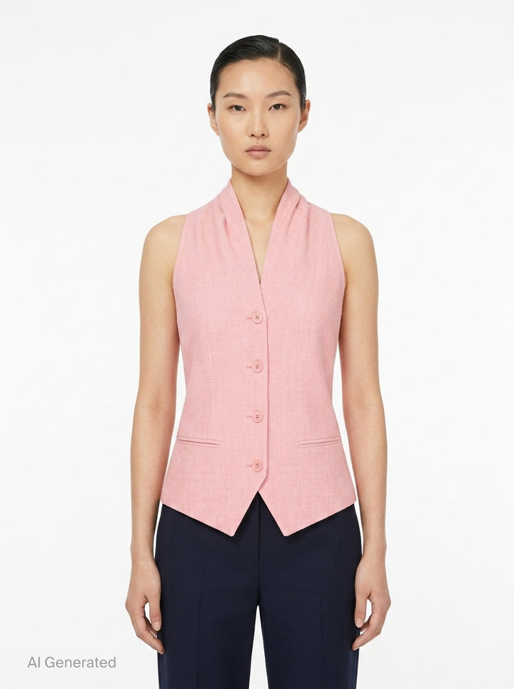 Anais Hand Brush Linen Vest | Club21 Collection | Club21 - front