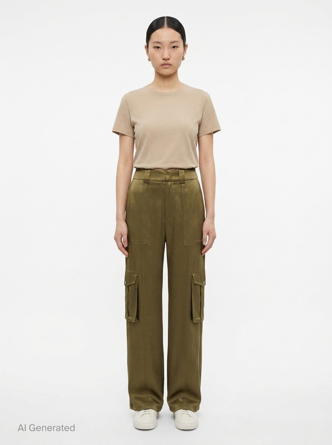 Celeste Crepe Acetate Cargo Pants | Club21 Collection | Club21 - front