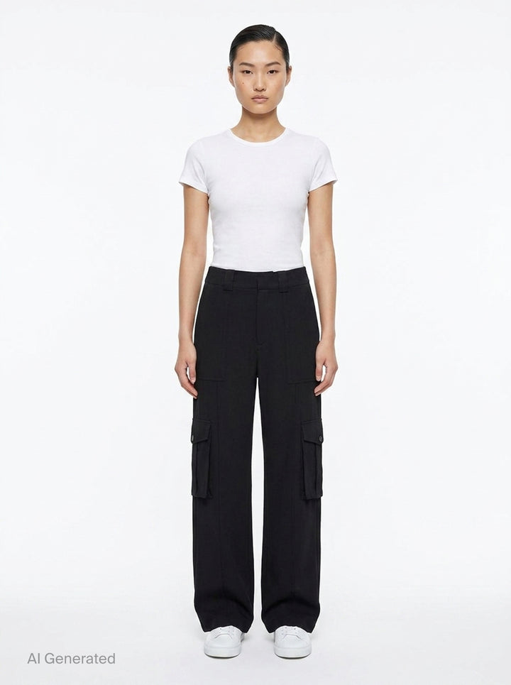 Celeste Crepe Acetate Cargo Pants | Club21 Collection | Club21 - front