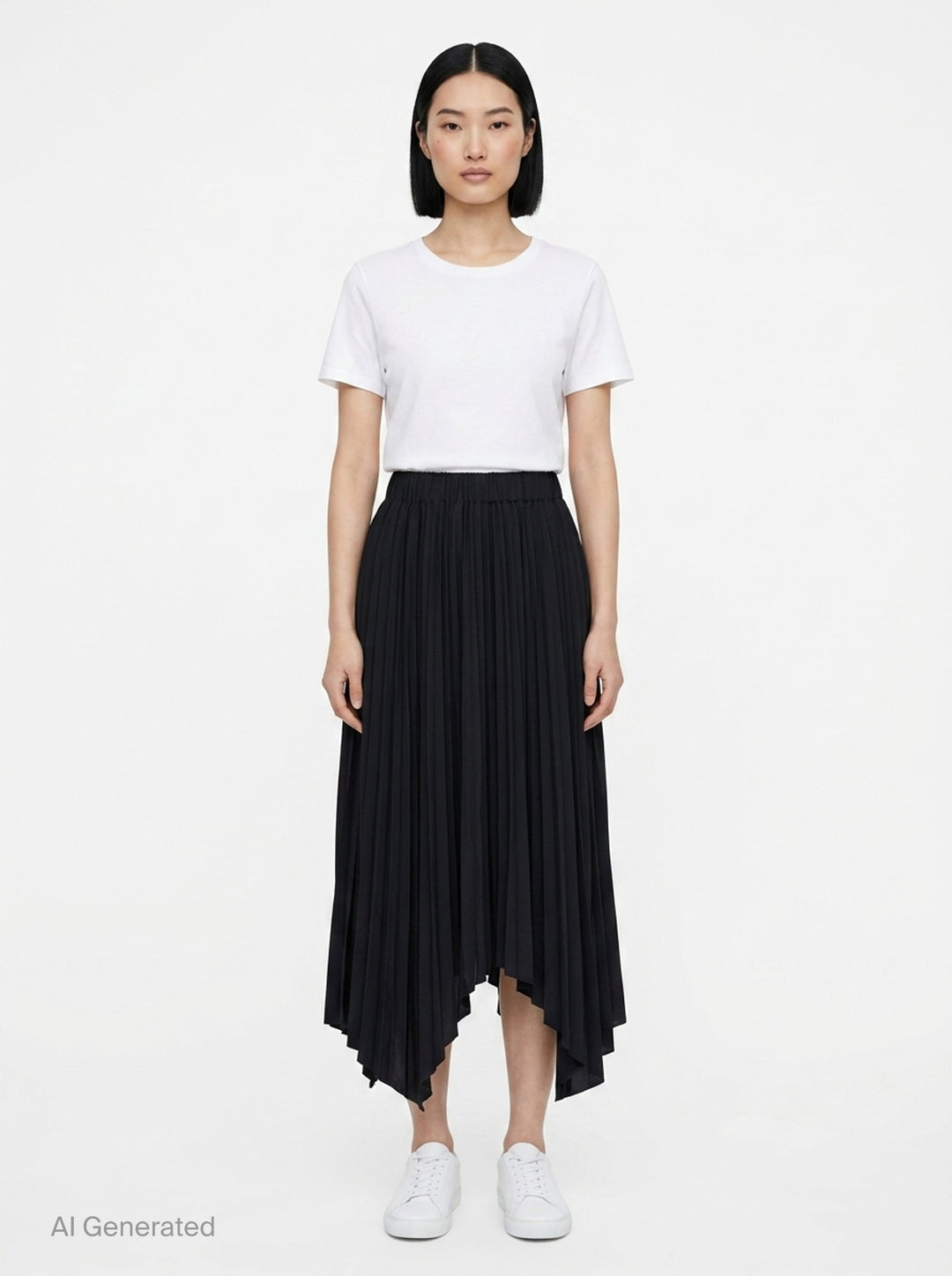 Isla Pleated Asymmetric Midi Skirt | Club21 Collection | Club21 - front