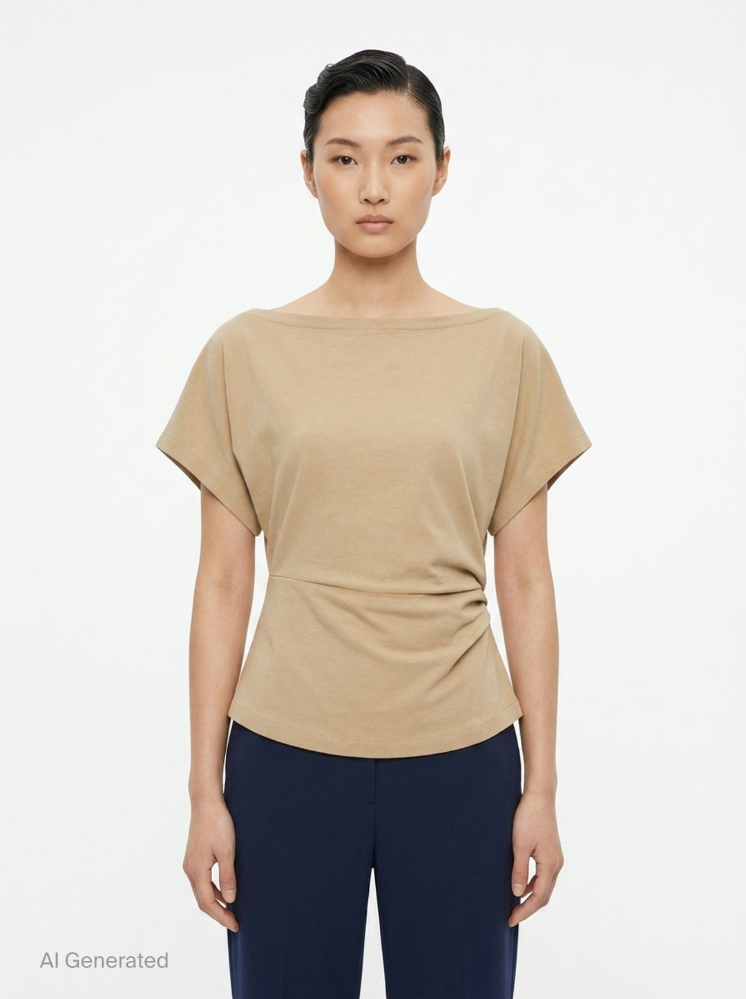 Light Stretch Rayon Linen Top | Club21 Collection | Club21 - front