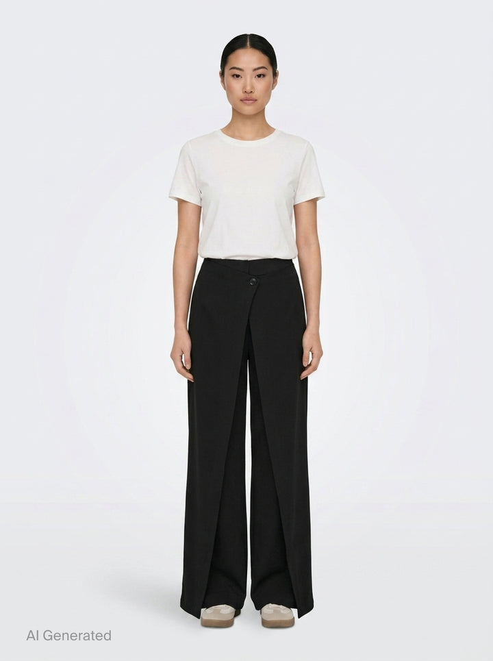 Quinn Crepe Acetate Wide Pants | Club21 Collection | Club21 - front