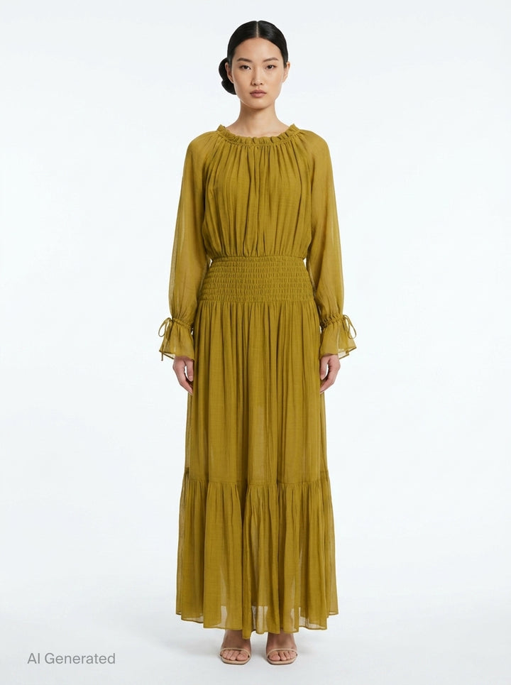 Silk Mix Winkle Midi Dress | Club21 Collection | Club21 - front