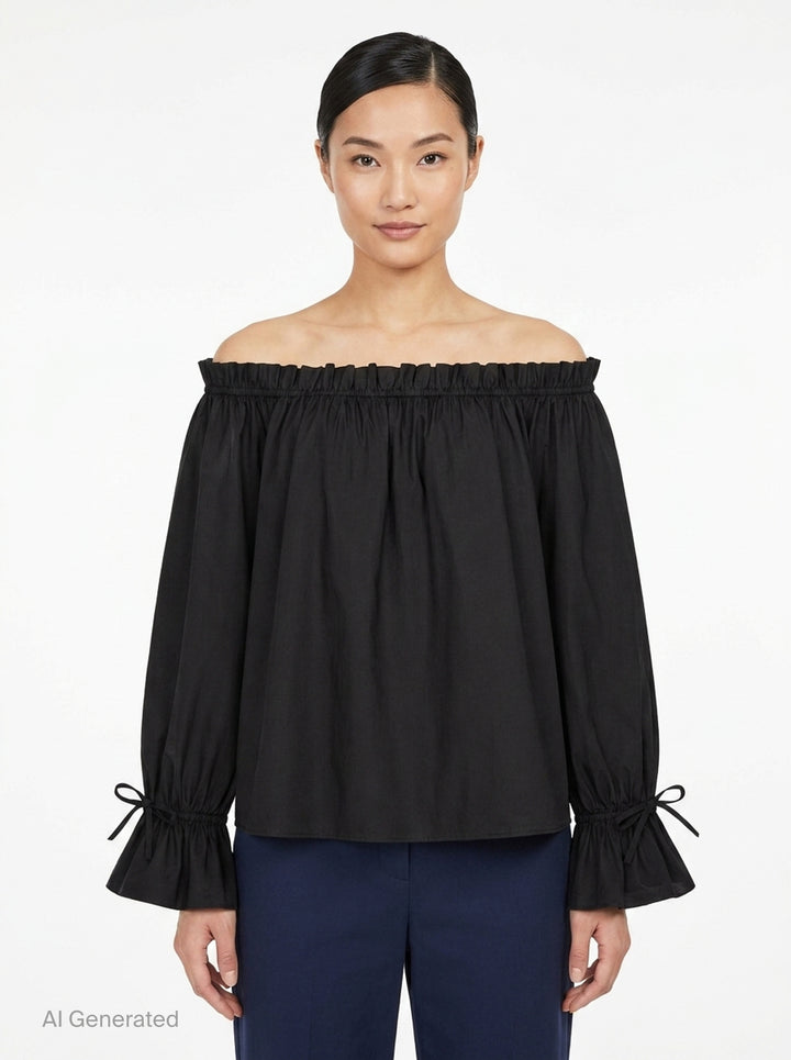 Structure Cotton Off-Shoulder Top | Club21 Collection | Club21 - front