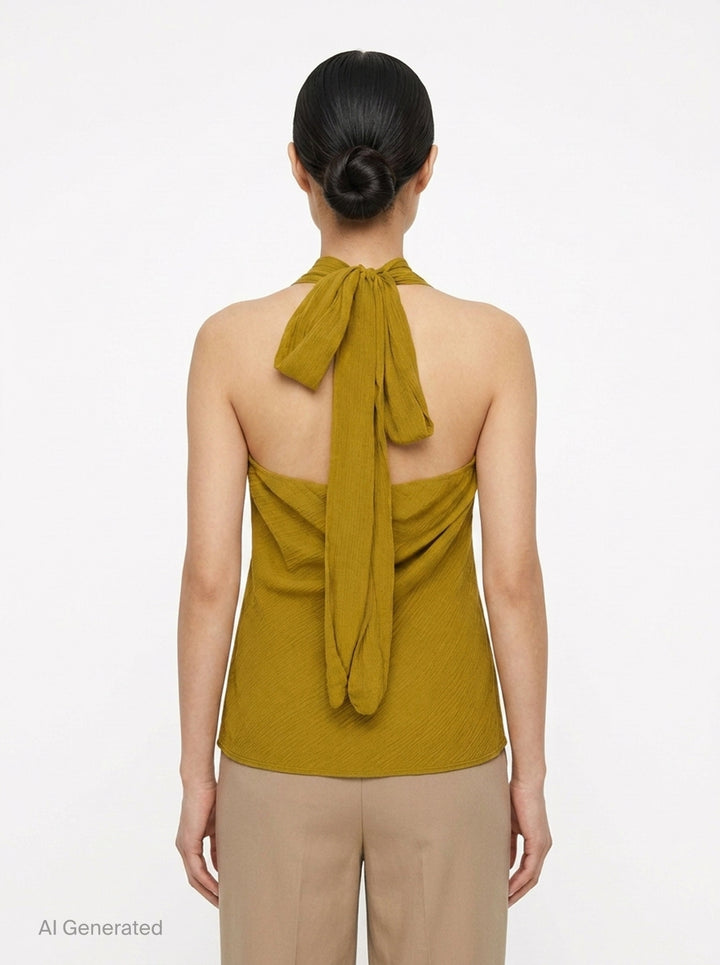 Winkle Silk Mix Halter Top | Club21 Collection | Club21 - back