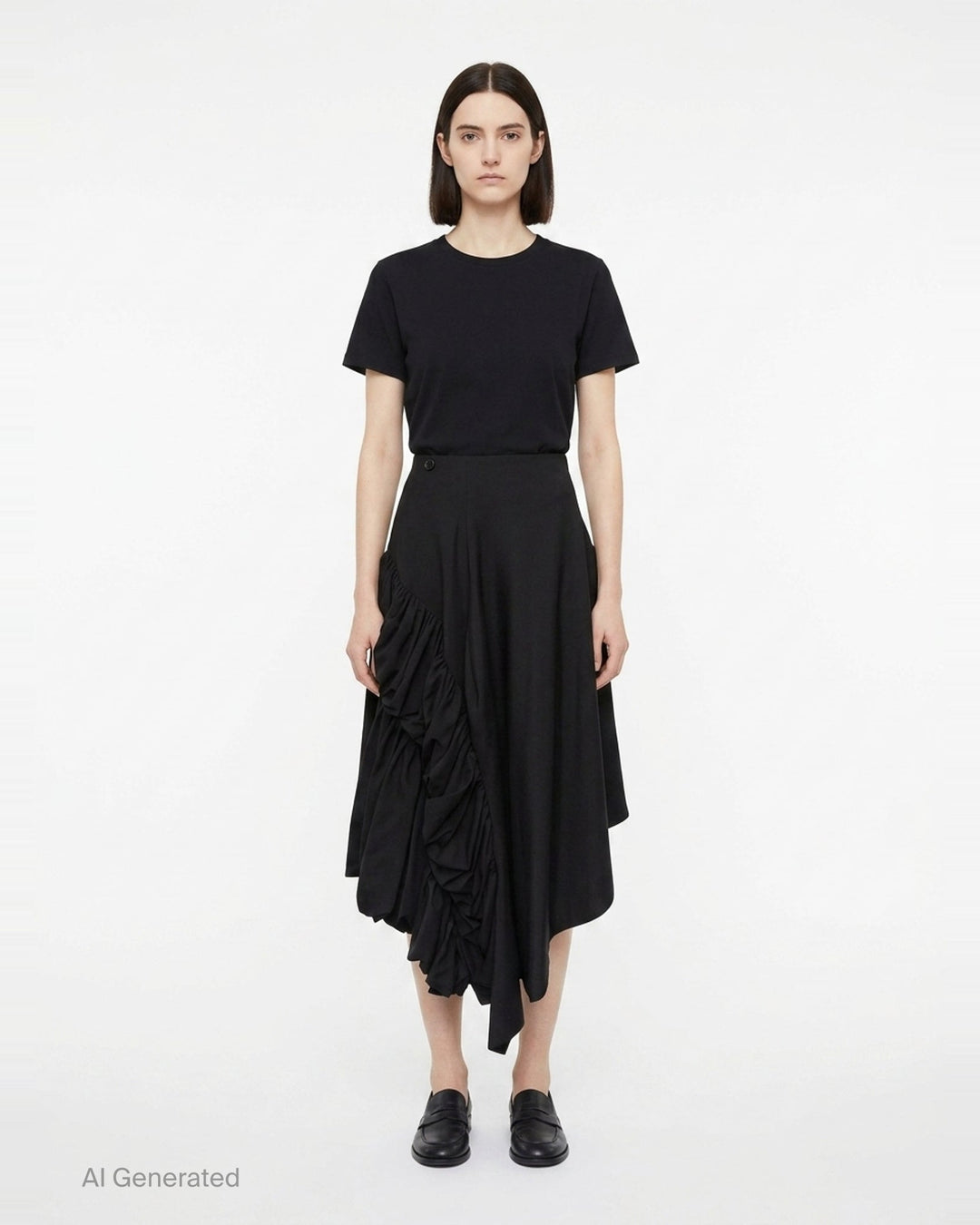 Asymmetrical Draped Skirt | Comme des Garçons | Club21 - front