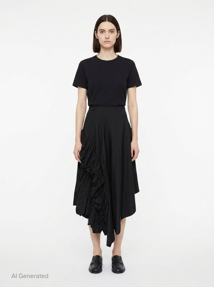 Asymmetrical Draped Skirt | Comme des Garçons | Club21 - front