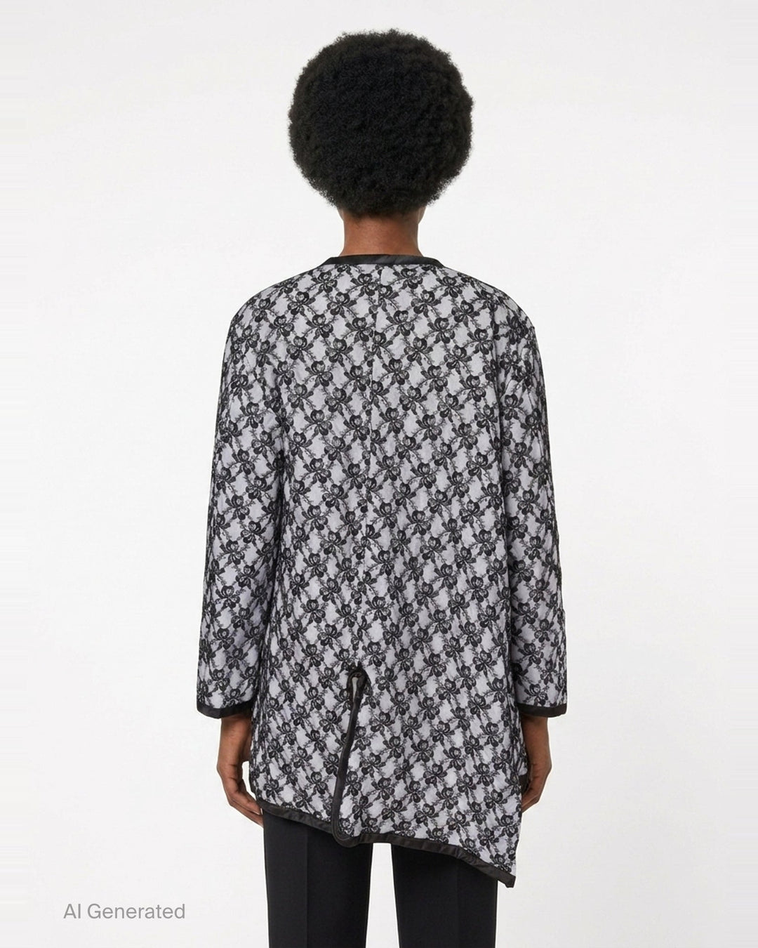 Asymmetrical Lace Pocket Coat | Comme des Garçons | Club21 - back