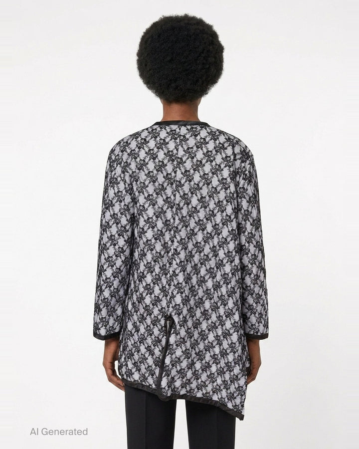 Asymmetrical Lace Pocket Coat | Comme des Garçons | Club21 - back