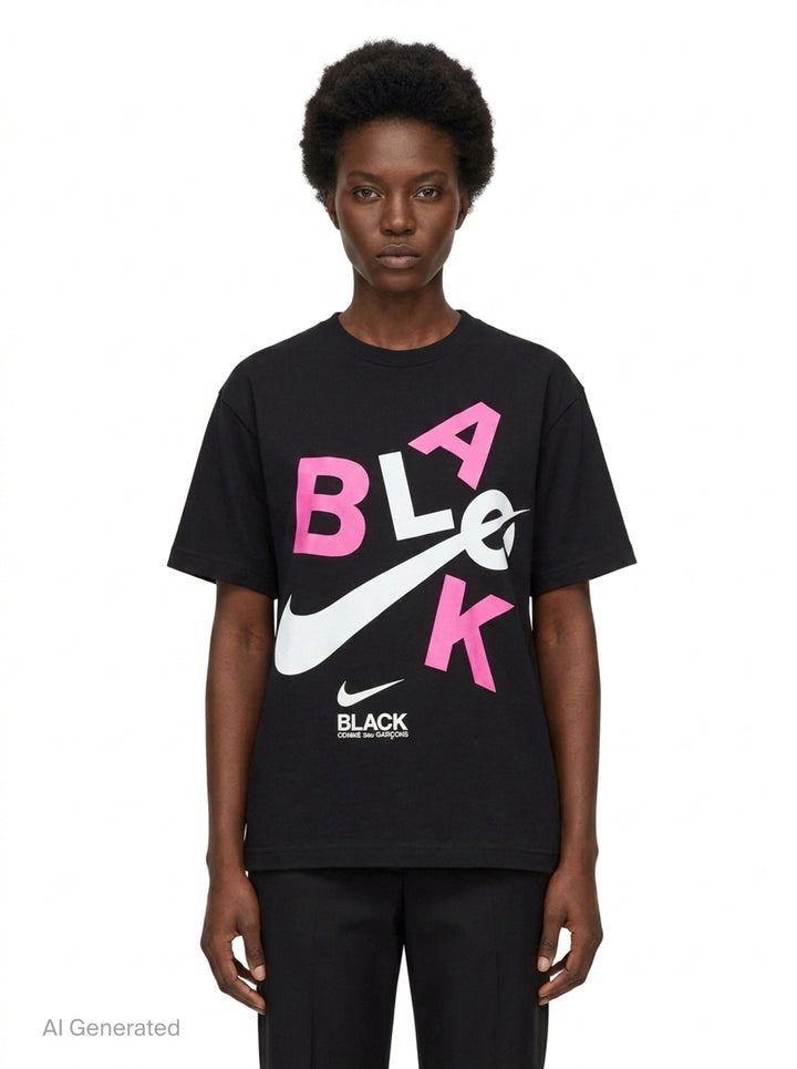 Black CDG x Nike Tee | Comme des Garçons BLACK | Club21 - front