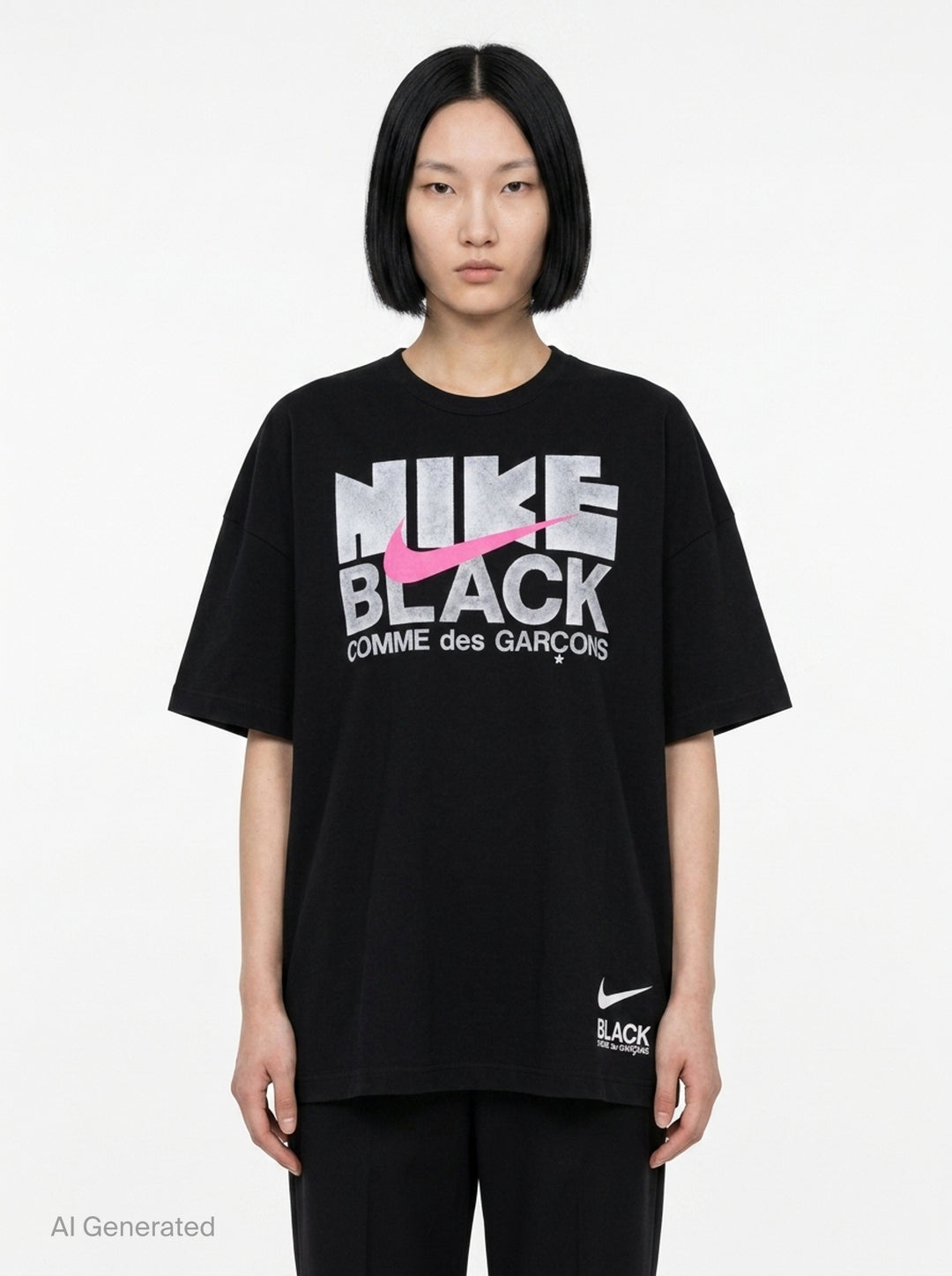 Black CDG x Nike Tee | Comme des Garçons BLACK | Club21 - front