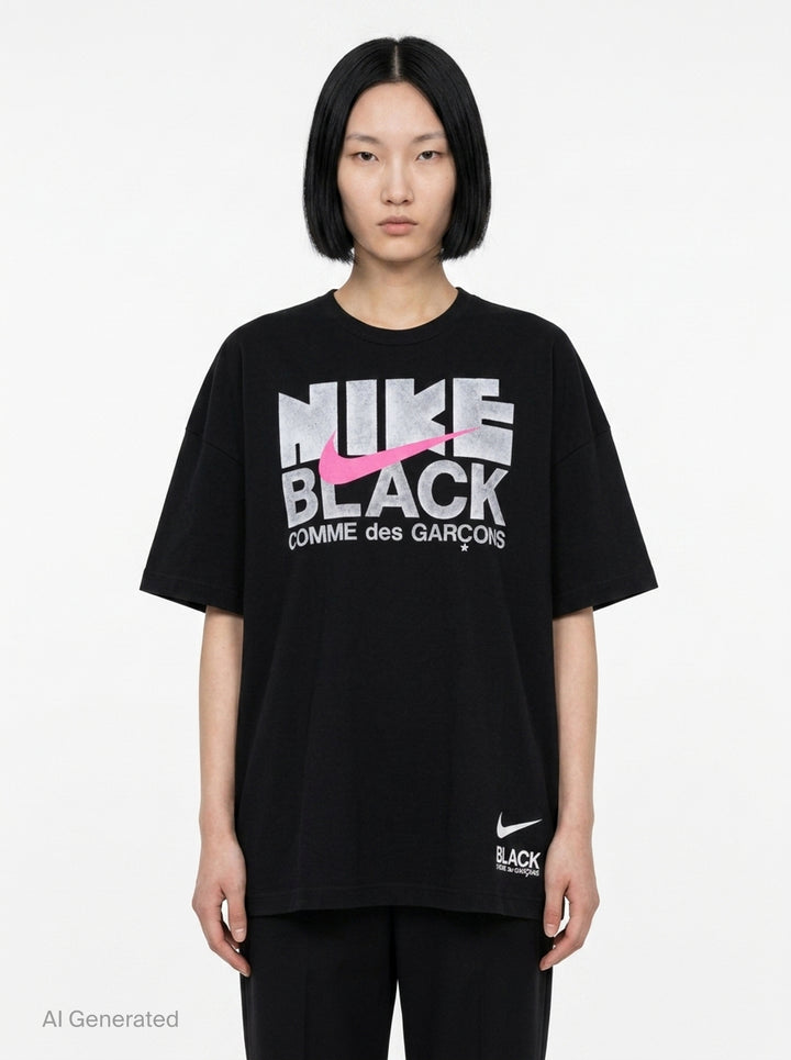 Black CDG x Nike Tee | Comme des Garçons BLACK | Club21 - front