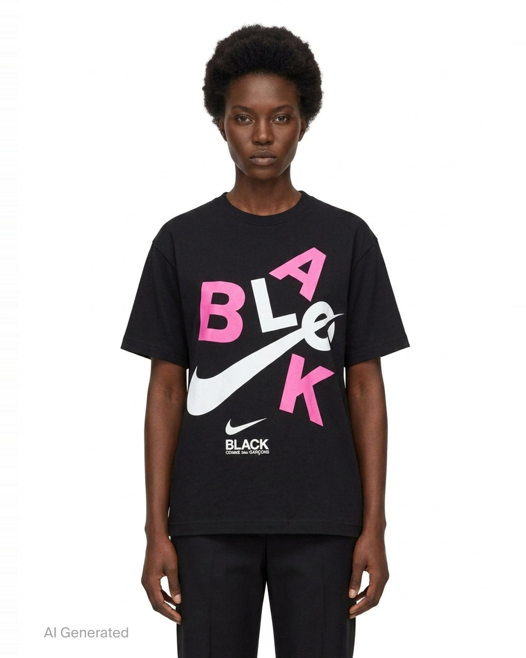 Black CDG x Nike Tee | Comme des Garçons BLACK | Club21 - front