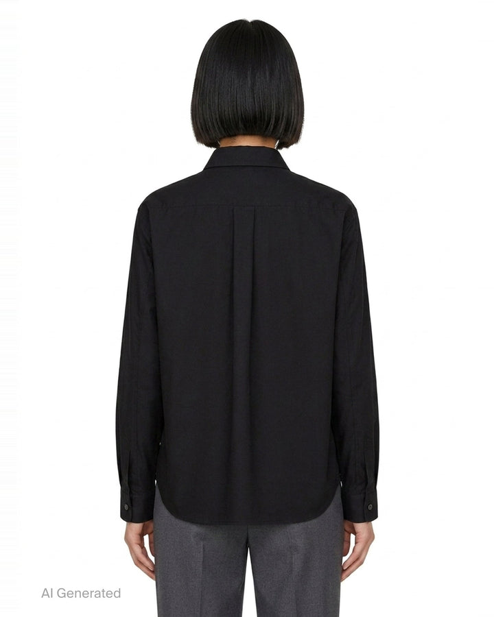 Cotton Broad Long Sleeve Shirt | Comme des Garçons BLACK | Club21 - back