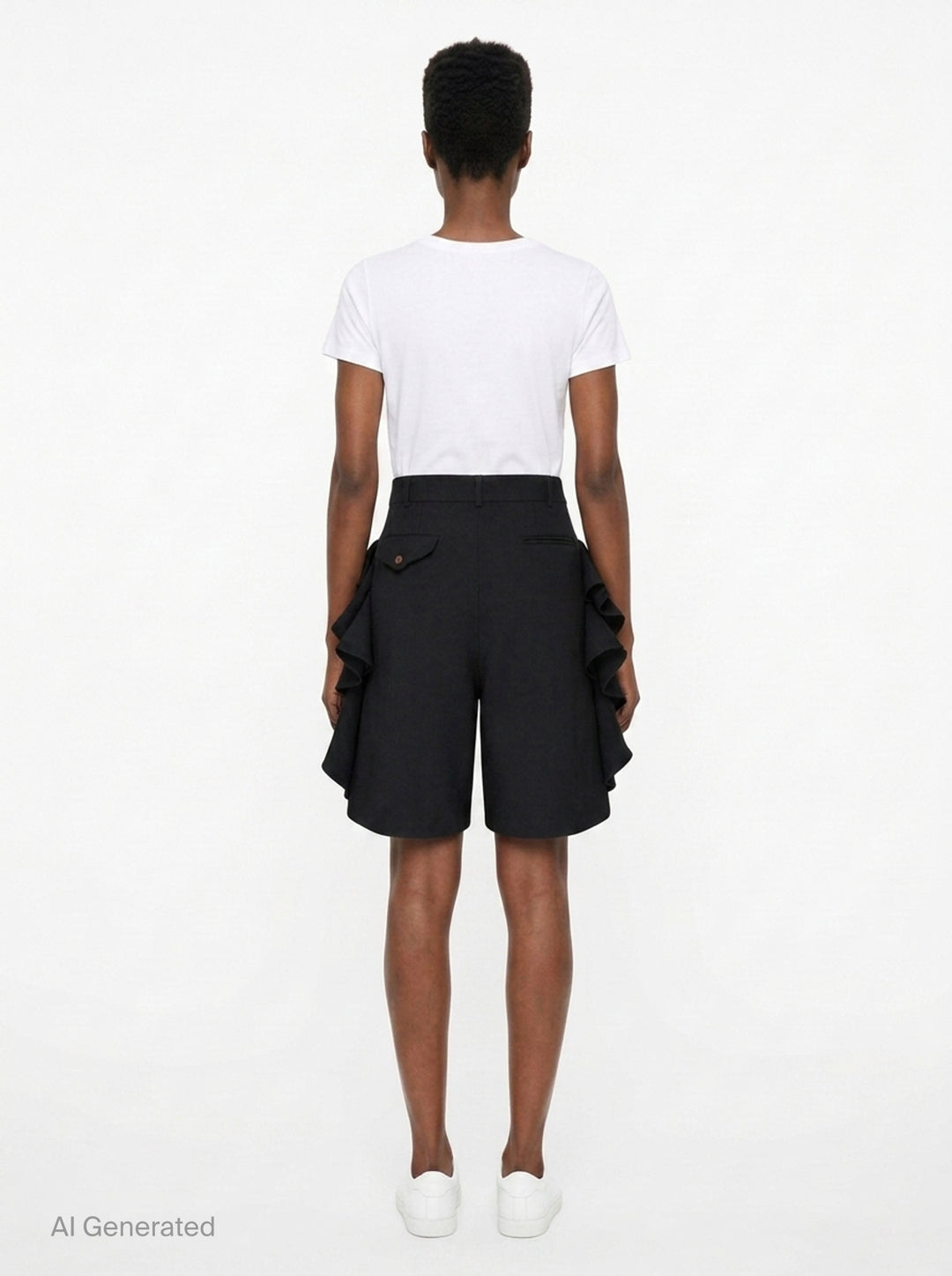 Gabardine Ruffle Shorts | Comme des Garçons Black | Club21 - back
