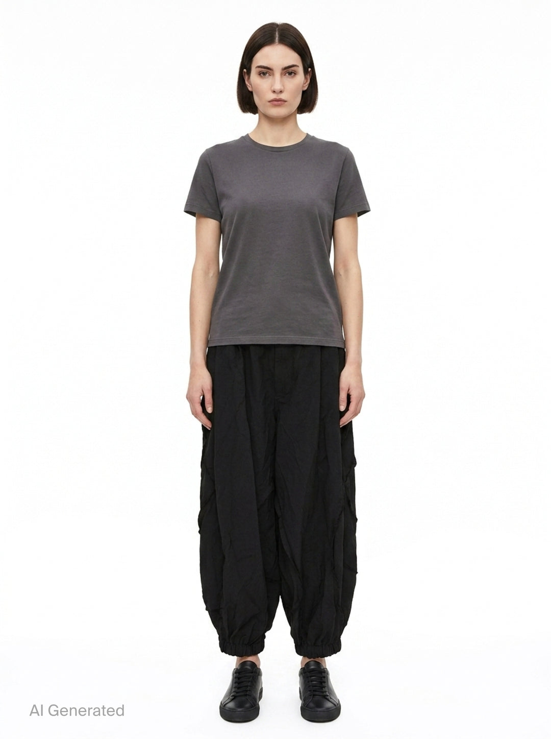 Garment Treated Wide Leg Pants | Comme des Garçons Black | Club21 - front
