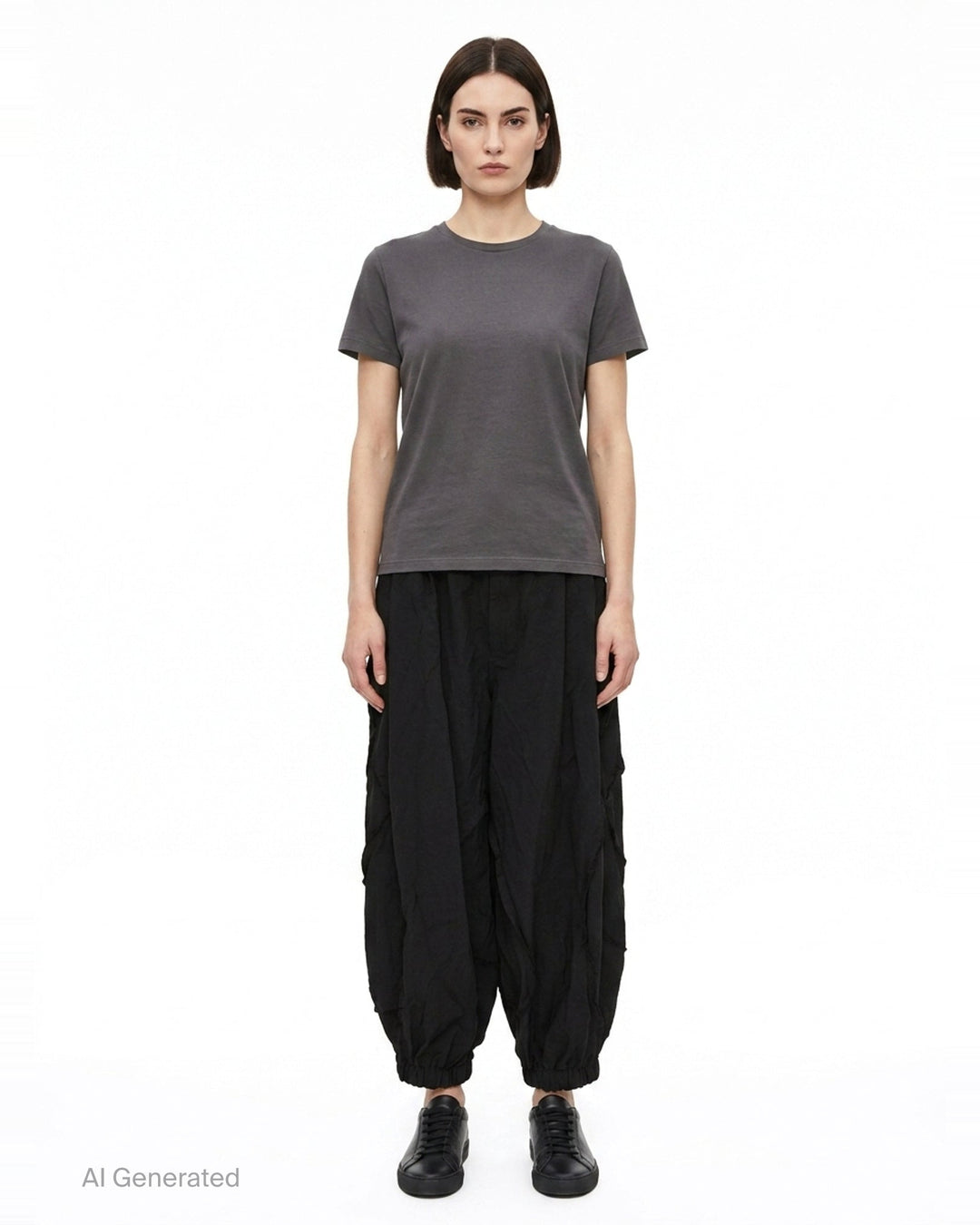 Garment Treated Wide Leg Pants | Comme des Garçons Black | Club21 - front