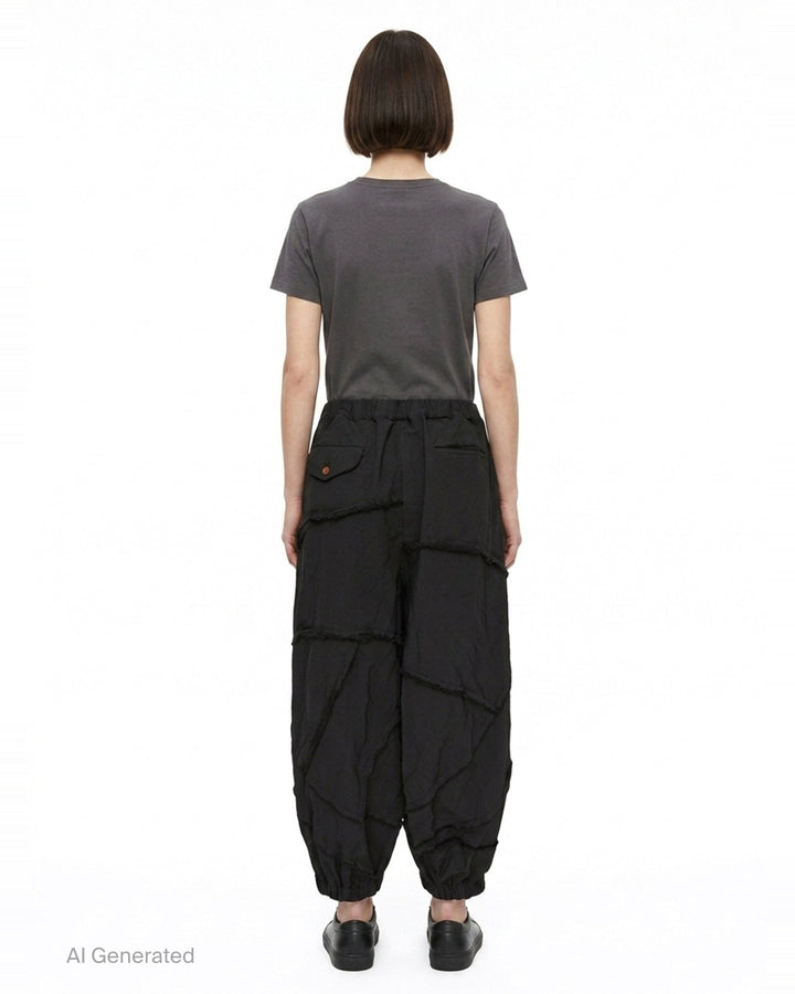 Garment Treated Wide Leg Pants | Comme des Garçons Black | Club21 - back
