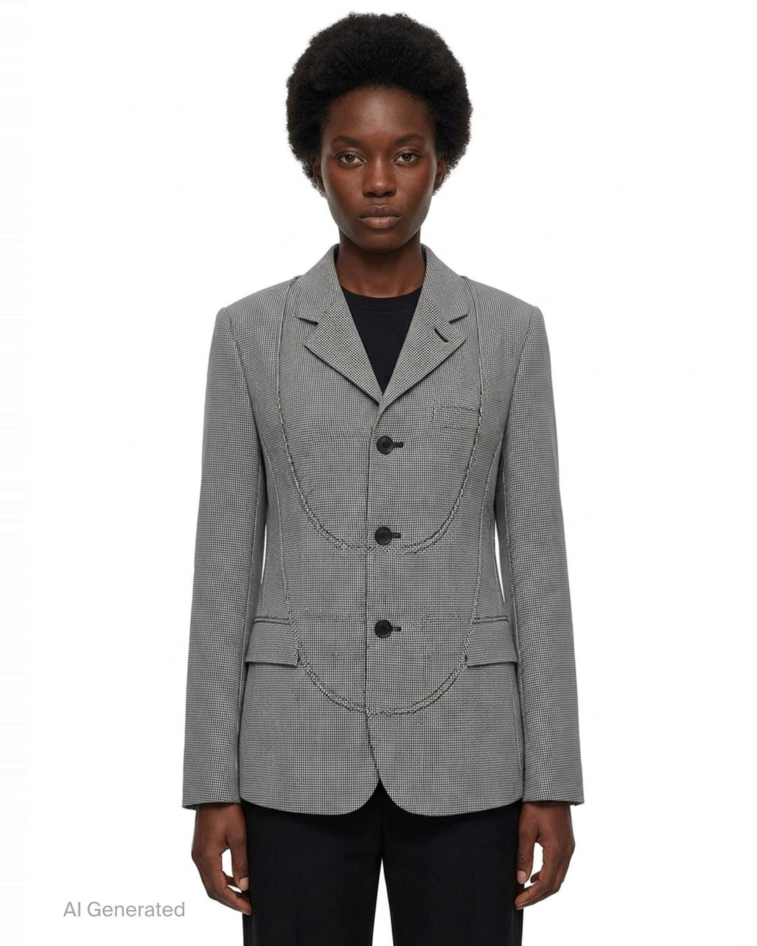 Houndstooth Wool Blend Blazer | Comme des Garçons BLACK | Club21 - front