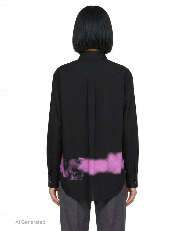 Pink Spray Print Long Sleeve Shirt | Comme des Garçons Black | Club21 - back