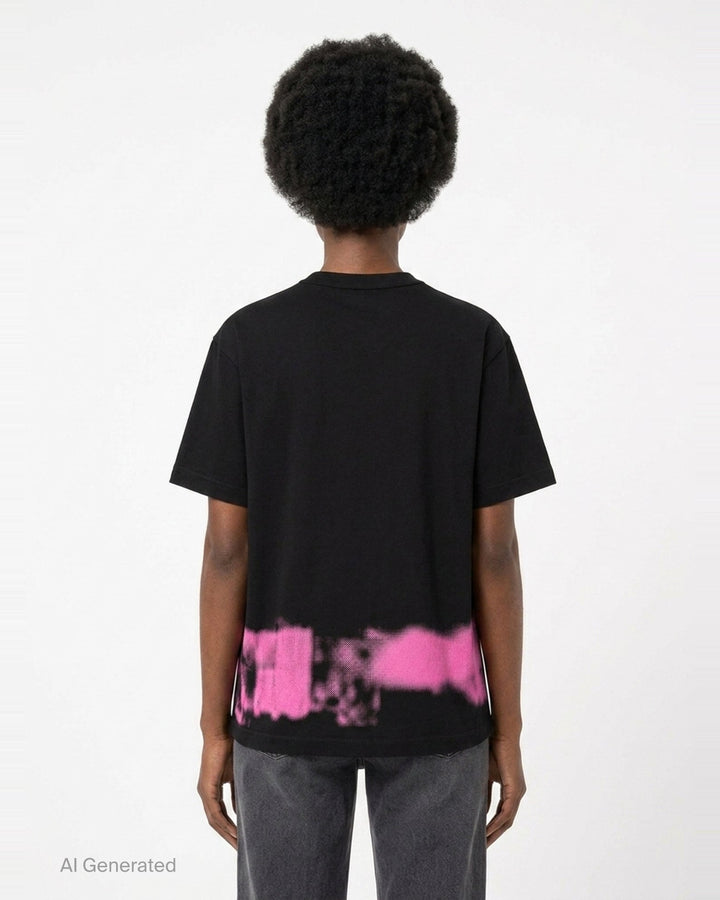 Pink Spray Print Tee | Comme des Garçons BLACK | Club21 - back