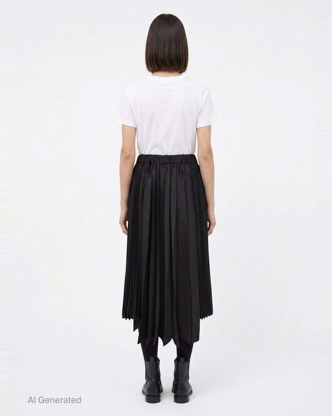 Pleated Asymmetric Midi Skirt | Comme des Garçons Black | Club21 - back