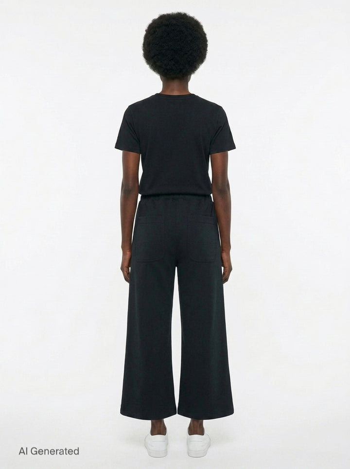 Polyester Jersey Wide-Leg Pants | Comme des Garçons Black | Club21 - back