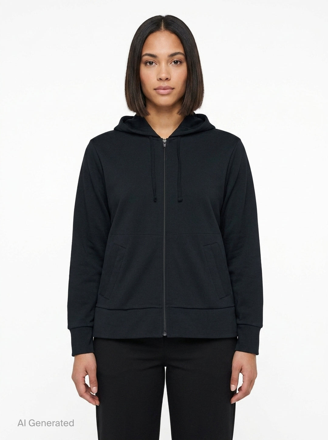 Polyester Jersey Zip Hoodie | Comme des Garçons BLACK | Club21 - front