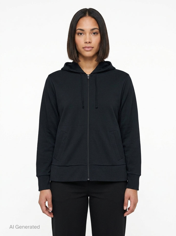 Polyester Jersey Zip Hoodie | Comme des Garçons BLACK | Club21 - front