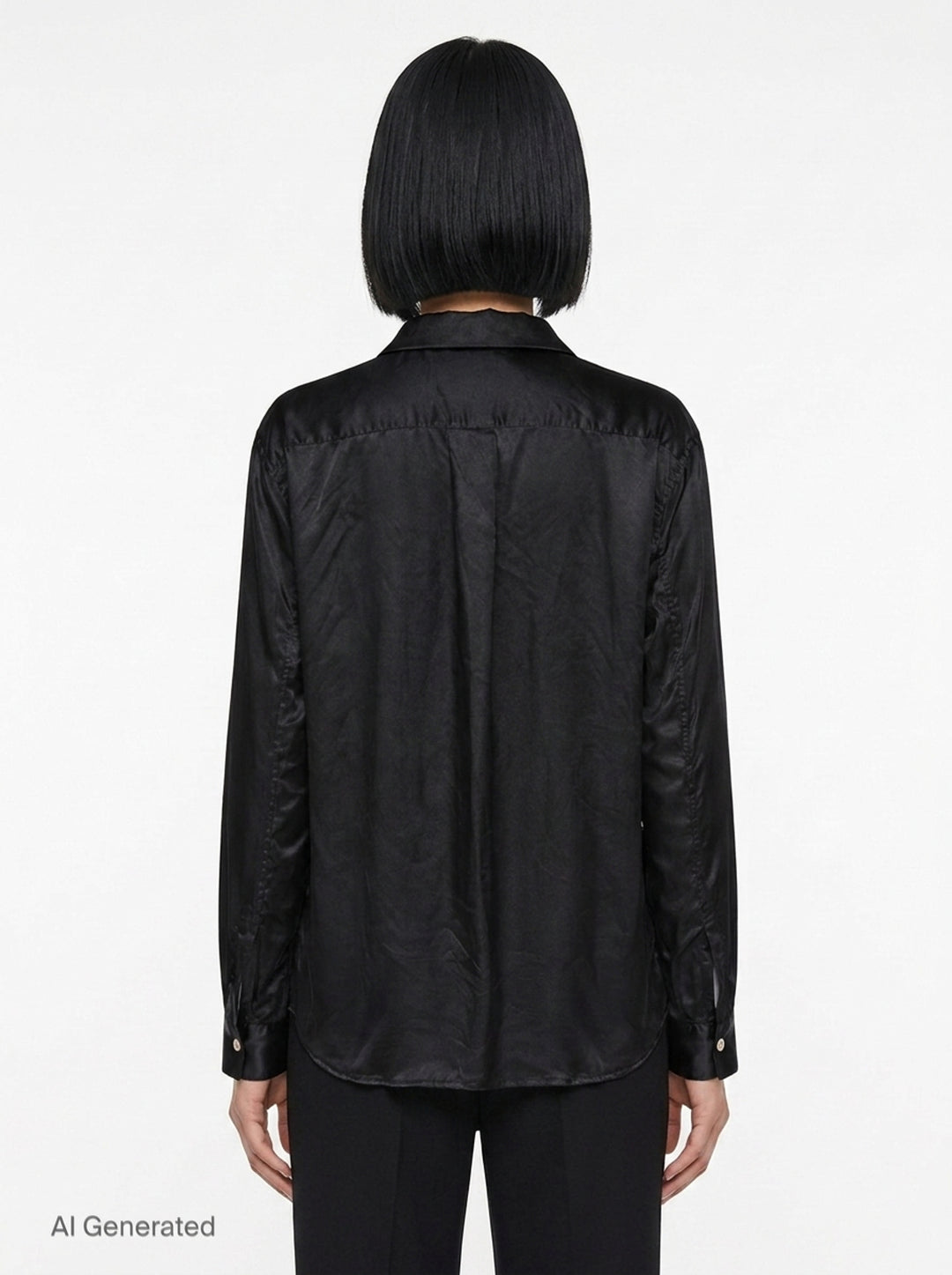 Satin Ruffle Bow Long Sleeve Shirt | BLACK Comme des Garçons | Club21 - back