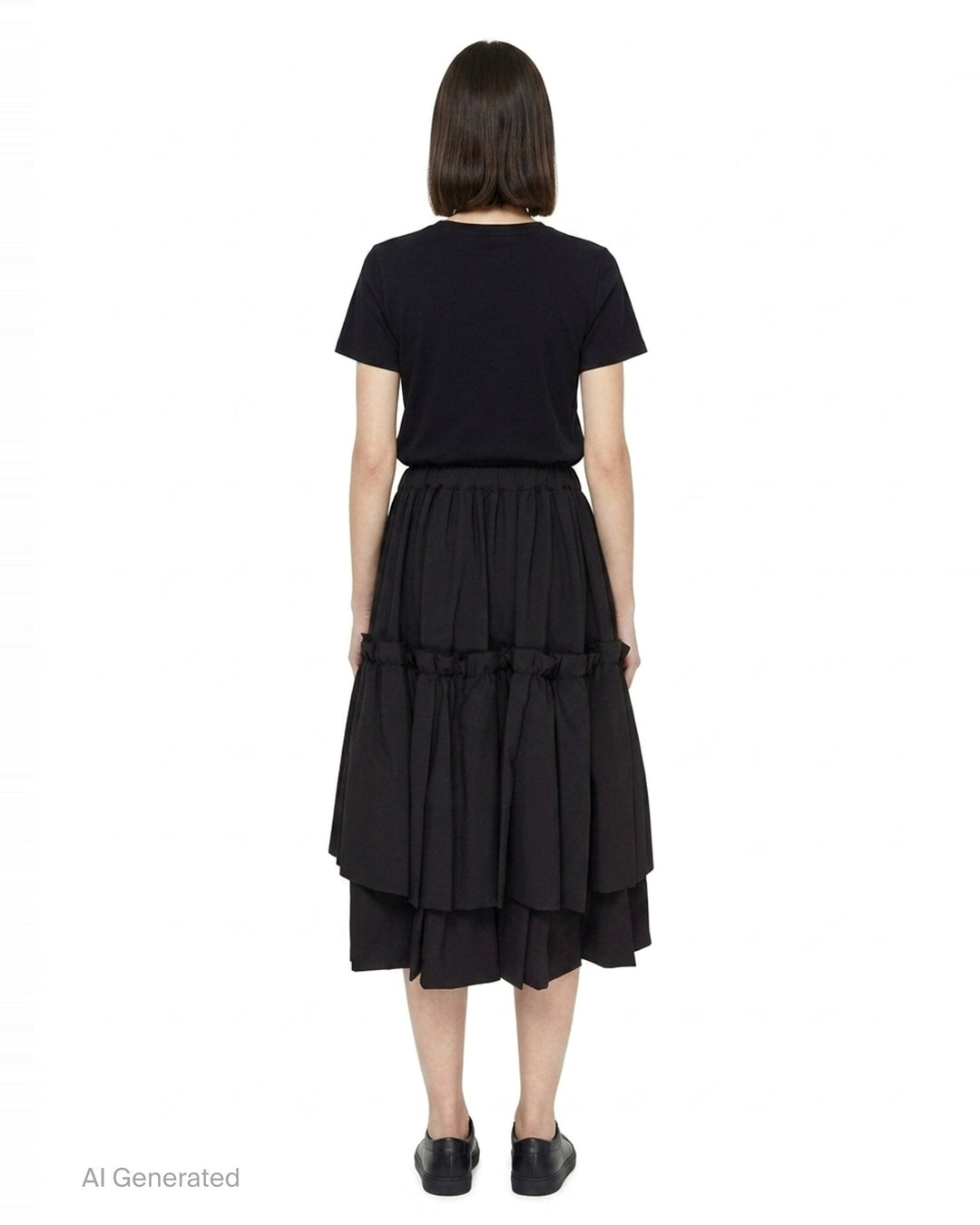 Tiered Ruffle Midi Skirt | Comme des Garçons Black | Club21 - back