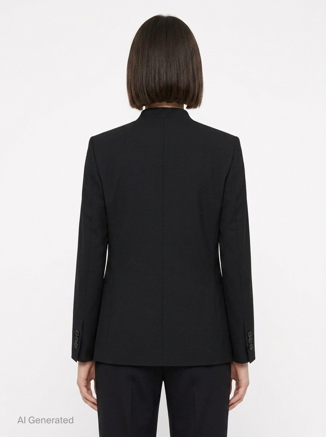 Wool Gabardine Mandarin Collar Jacket | Comme des Garçons Black | Club21 - back