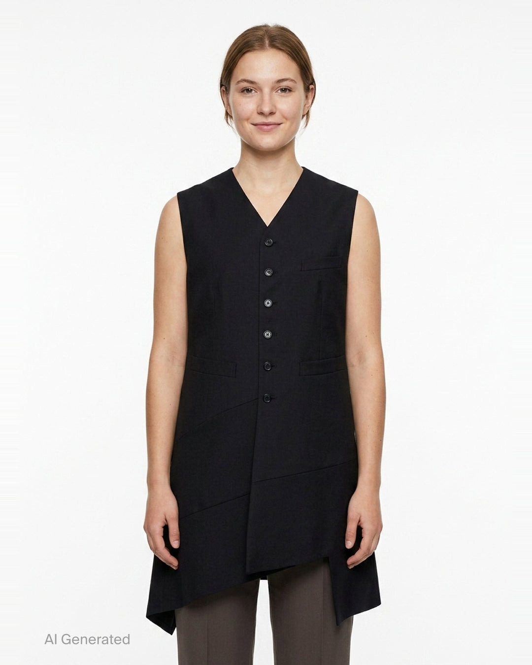 Asymmetric Longline Button Vest | Comme des Garçons Comme des Garçons | Club21 - front