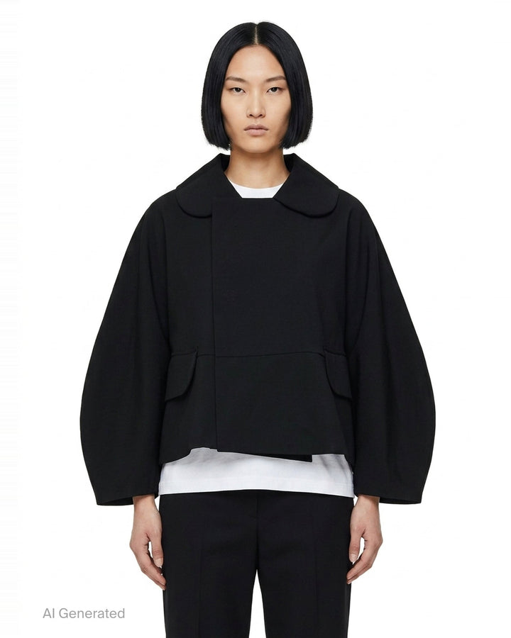Cropped Balloon Sleeve Jacket | Comme des Garçons Comme des Garçons | Club21 - front