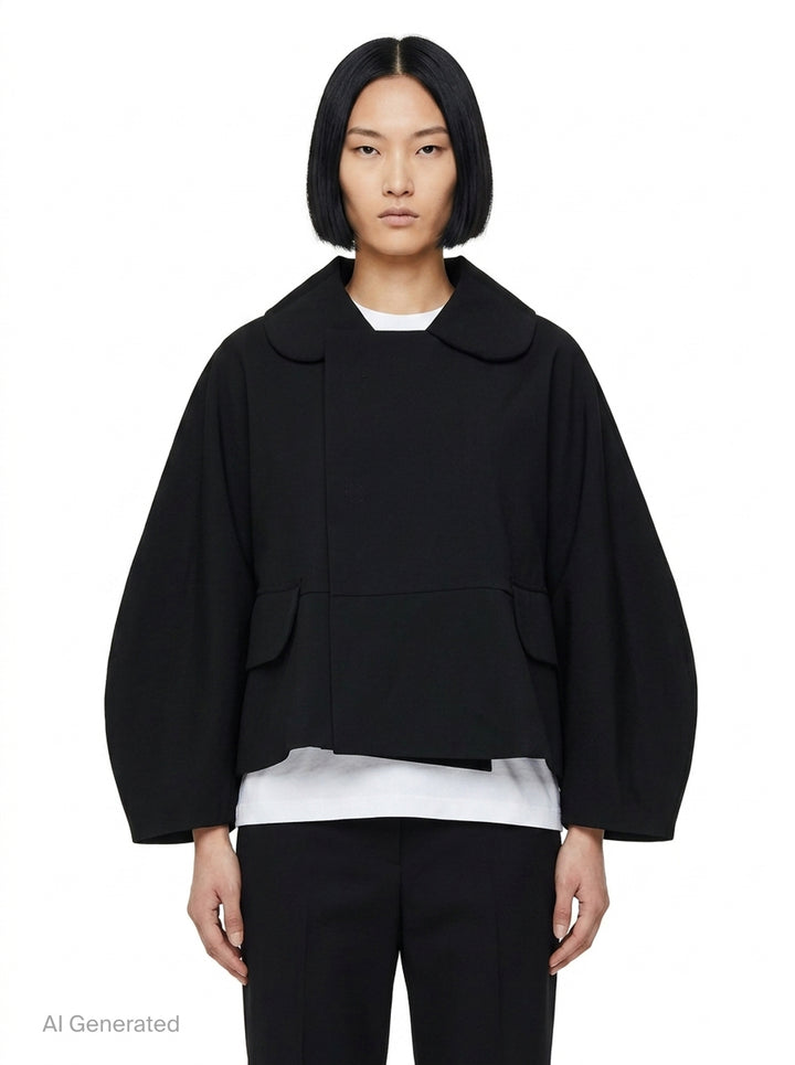 Cropped Balloon Sleeve Jacket | Comme des Garçons Comme des Garçons | Club21 - front