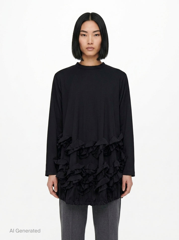 Draped Gathered Layer Top | Comme des Garçons | Club21 - front