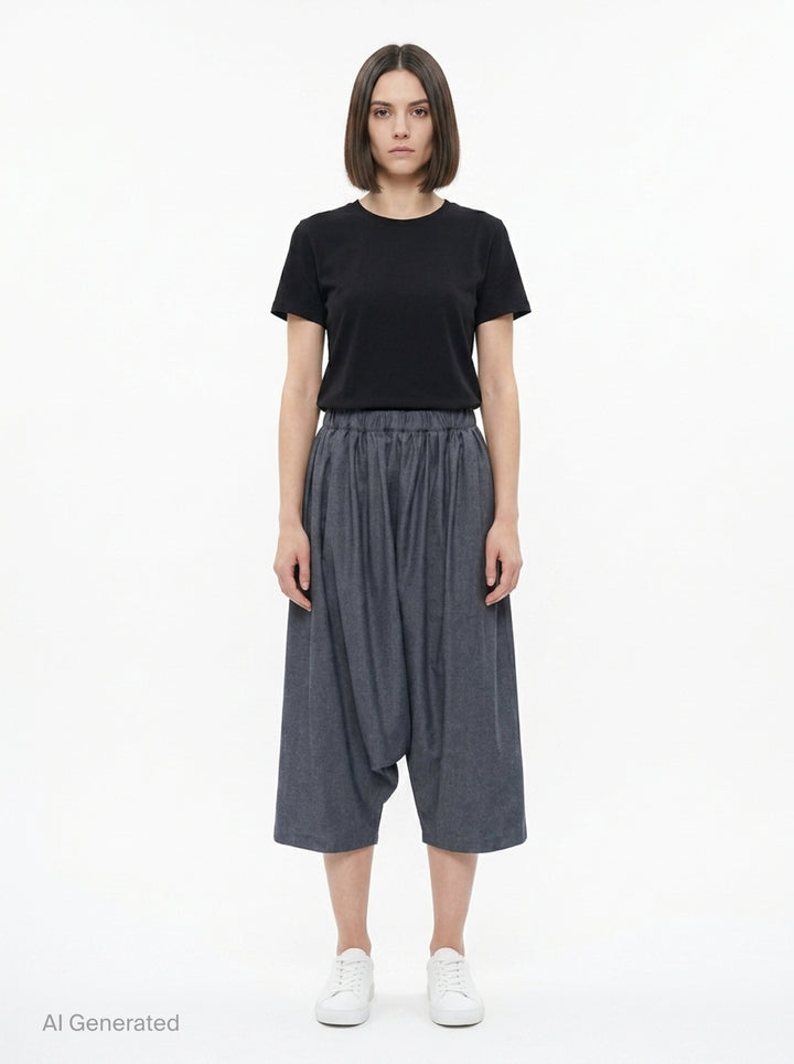 Elastic Waist Wide Leg Pants | Comme des Garçons | Club21 - front