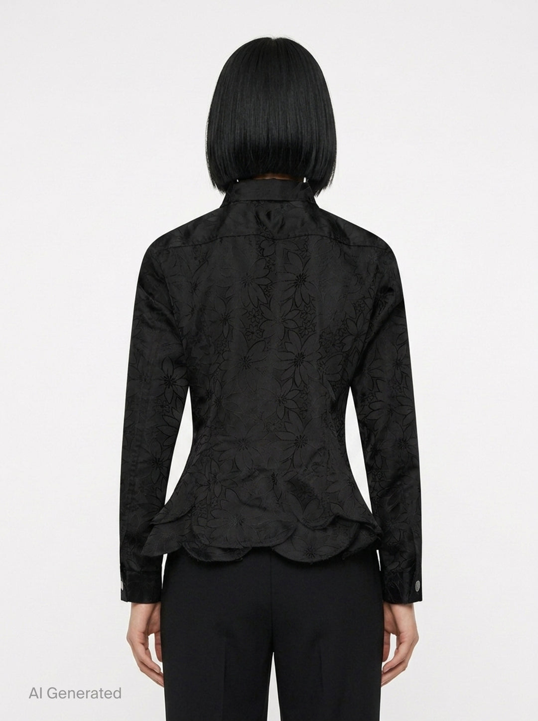 Floral Jacquard Layered Button-Up Jacket | Comme des Garçons Comme des Garçons | Club21 - back