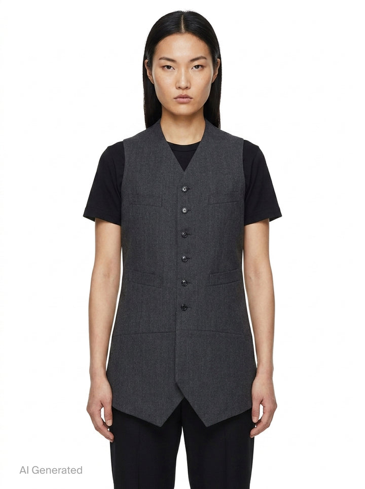 Longline Button Vest | Comme des Garçons Comme des Garçons | Club21 - front