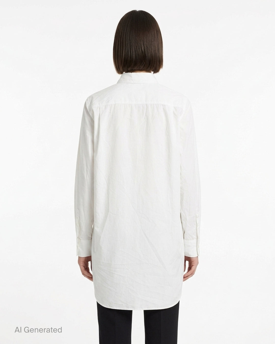 Comme des Garçons Comme des Garçons white longline shirt with raw-edge panel seams, chest pocket and button-through front - back