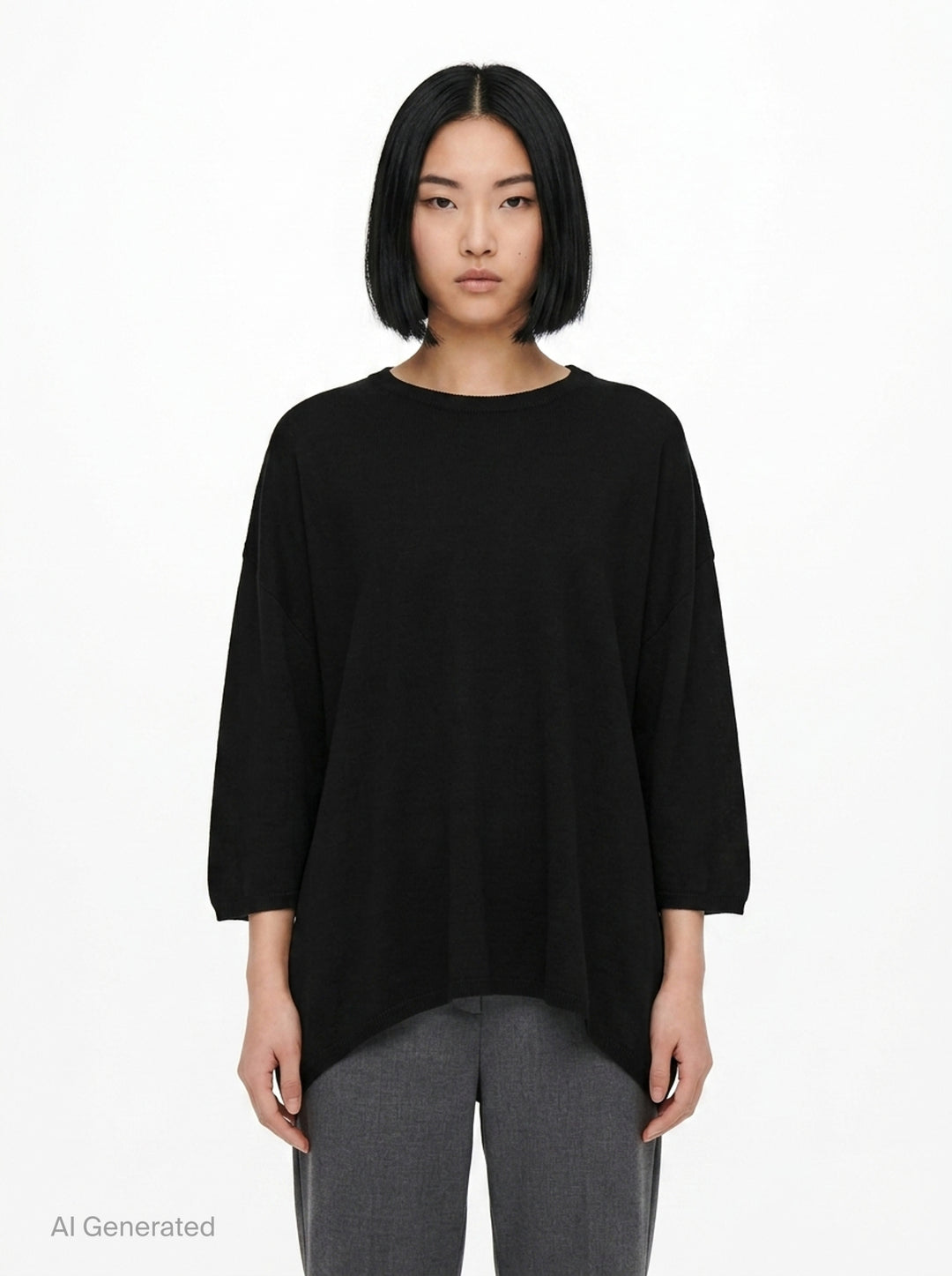 Oversized Curved Hem Knit Top | Comme des Garçons Comme des Garçons | Club21 - front