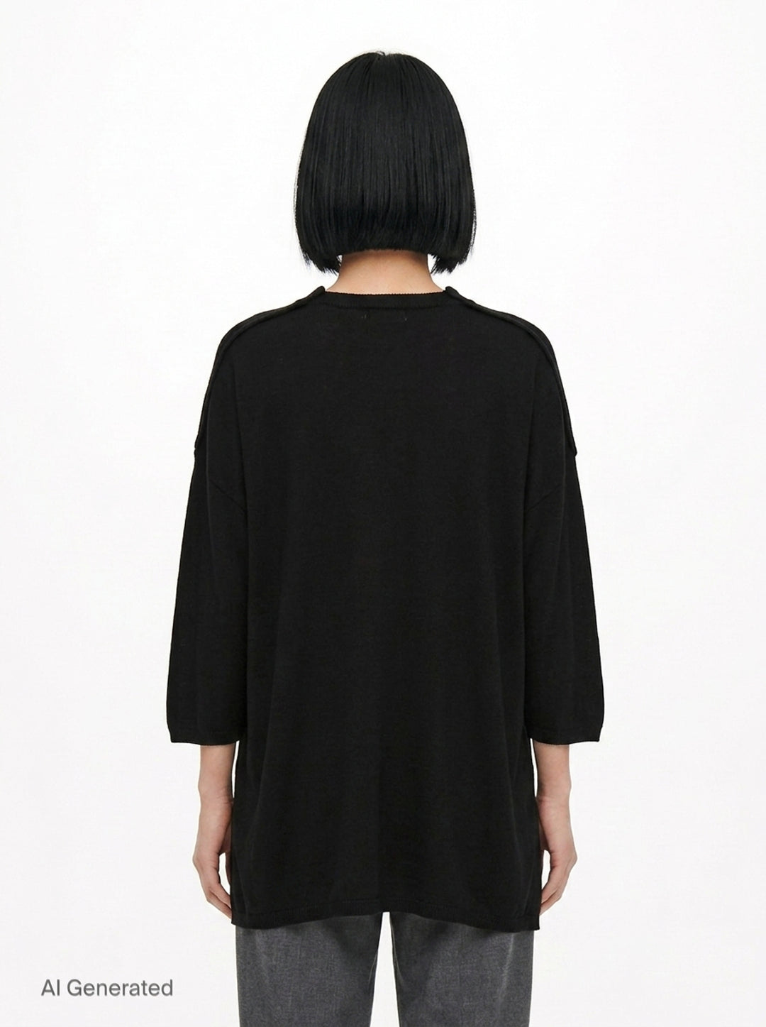 Oversized Curved Hem Knit Top | Comme des Garçons Comme des Garçons | Club21 - back