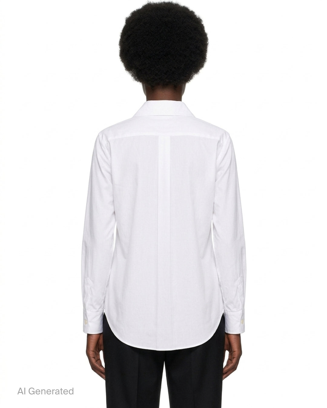 Red semi-sheer Comme des Garçons Comme des Garçons button-down shirt with a rounded collar, white buttons and a chest pocket - back