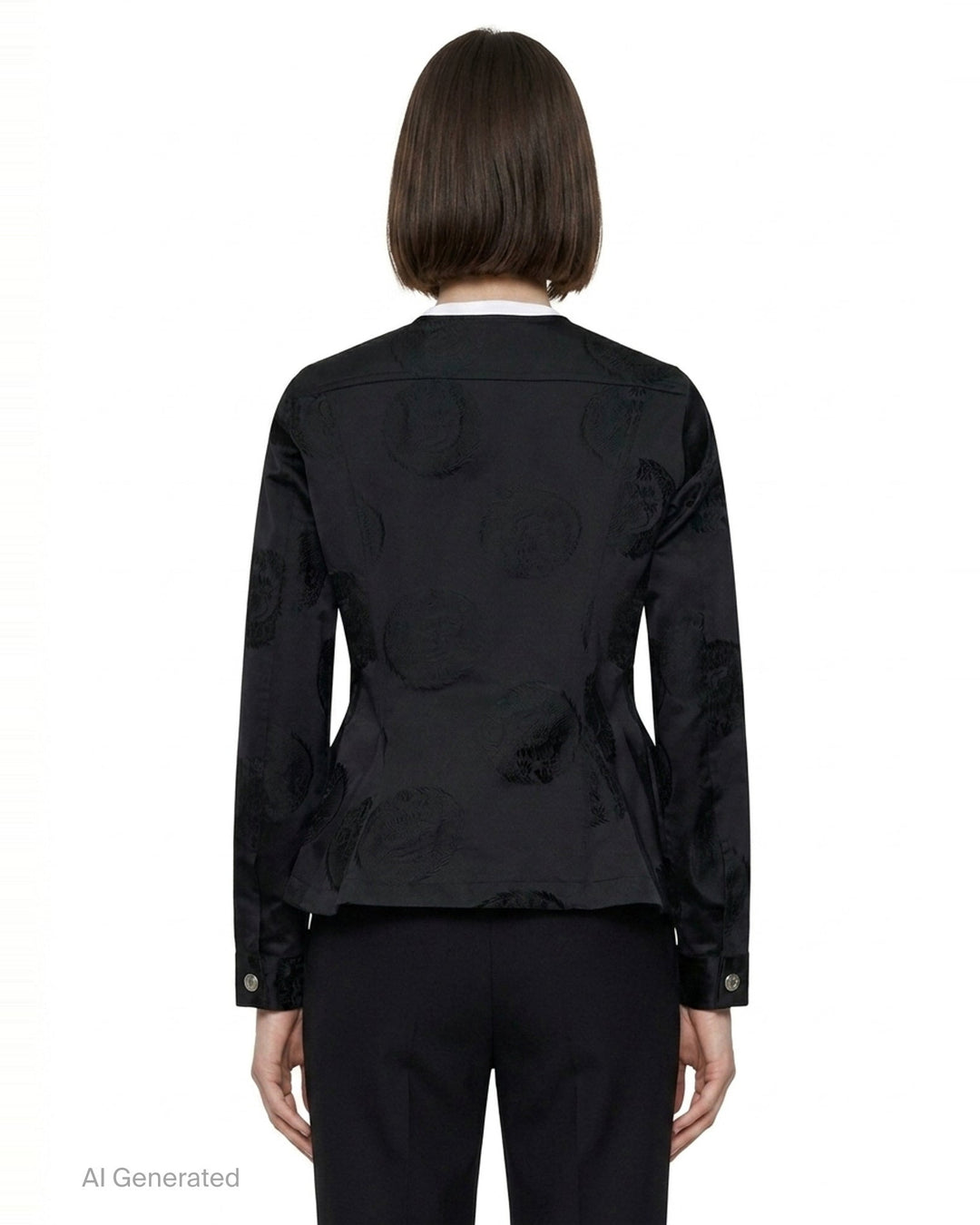 Ruffled Satin Appliqué Blazer | Comme des Garçons | Club21 - back